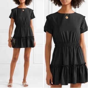 Alice + Olivia Garner Drop Shoulder Fit and
Flare Mini Dress Black 4